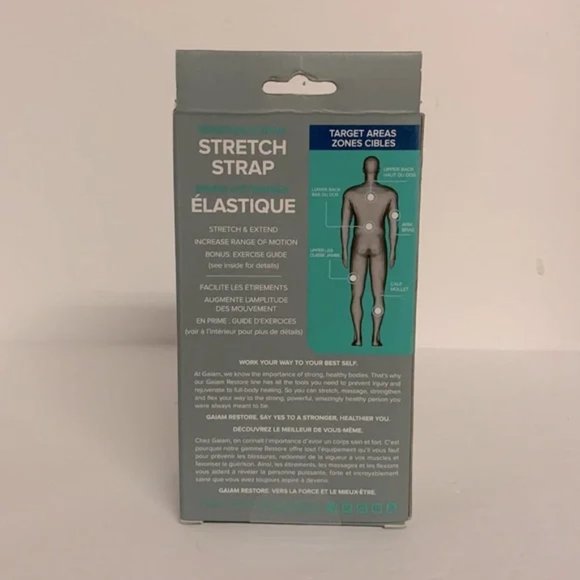 Gaiam Restore Resistance Band Stretch Strap Increase Range Motion Workout Tool - Picture 4 of 9